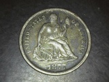 1877 Seated Liberty Dime EF