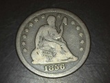 1856-O Seated Liberty Quarter F