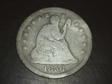 1856 Seated Liberty Quarter VG/F