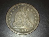 1891 Seated Liberty Quarter F