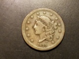 1839 Large Cent Full Liberty