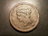 1841 Large Cent Full Liberty Small Date
