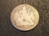 1882 Seated Liberty Dime VG