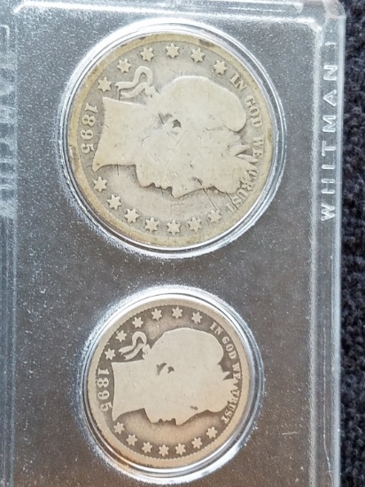 1895 Year Set Barber Half-Quarter-Dime V Nickel-Indian Head Cent