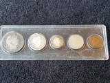 1892 Year Set Barber Half-Quarter-Dime V Nickel-Indian Head Cent