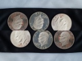 6 Proof Eisenhower Dollars (3) 1974 & (3) 1976