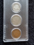 1901 Year Set Barber Half-Quarter-Dime V Nickel-Indian Head Cent