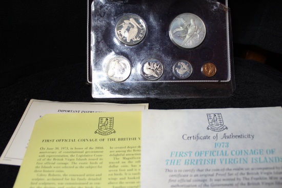 1973 Franklin Mint Virgin Islands Uncirculated Specimen Set w/ .925 Silver Coin