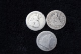 1853-1876-1877 Seated Liberty Quarters