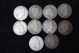 10 Barber Halves Average Circulated to VG/F