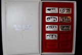 Franklin Mint Sterling Silver Christmas Ingot set 1974-1981 Box COA