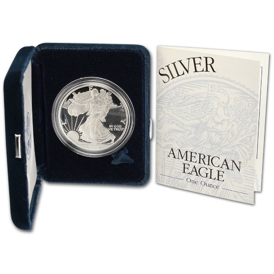 1998 1 oz. American Silver Eagle Proof Box & COA