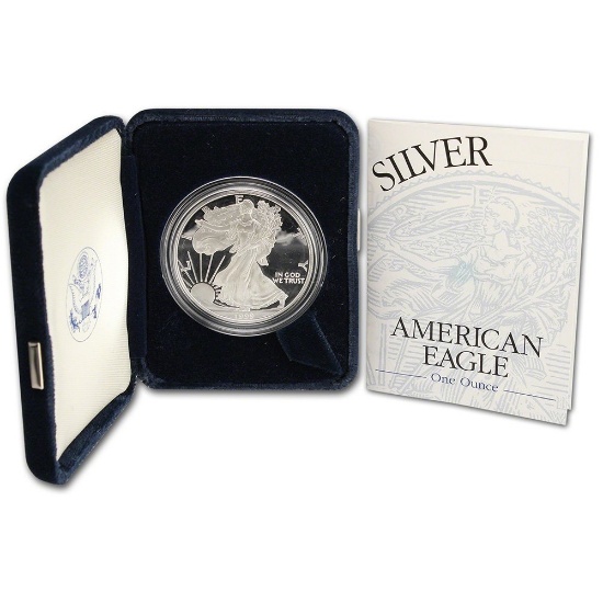 1999 1 oz. American Silver Eagle Proof Box & COA