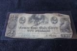 1841 $2 Farmers Bank Bucks County Note