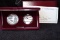 1992 2 pc. Olympic Commemorative PROOF Silver Dollar & Half COA & BOX