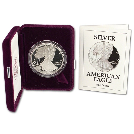1992 1 oz. American Silver Eagle Proof Box & COA
