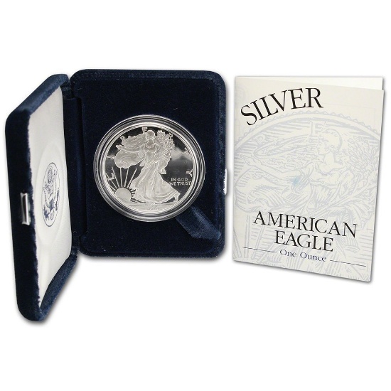 1996 1 oz. American Silver Eagle Proof Box & COA