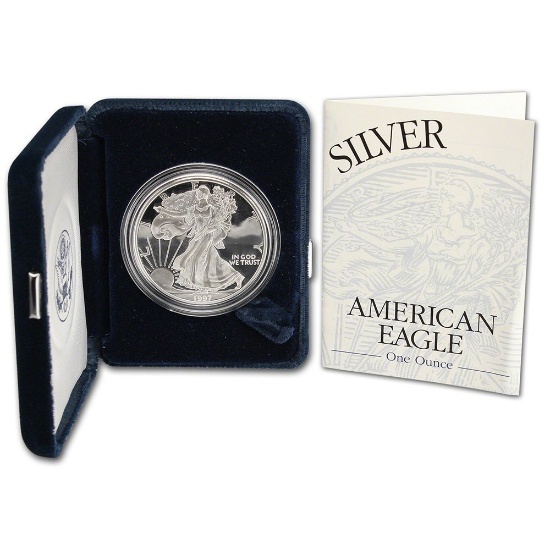 1997 1 oz. American Silver Eagle Proof Box & COA