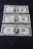 $10 1934 - $5 1953 - $1 1935 Silver Certificates