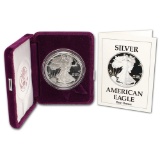 1990 1 oz. American Silver Eagle Proof Box & COA