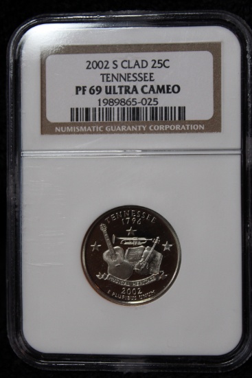 2002 S Clad Tennessee State Quarter PF 69 ULTRA CAMEO NGC