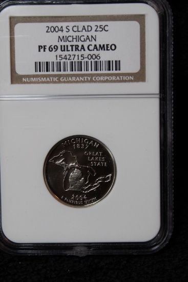 2004 S Clad Michigan State Quarter PF 69 ULTRA CAMEO NGC