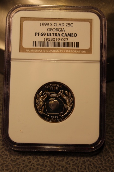 1999 S Clad Georgia State Quarter PF 69 ULTRA CAMEO NGC