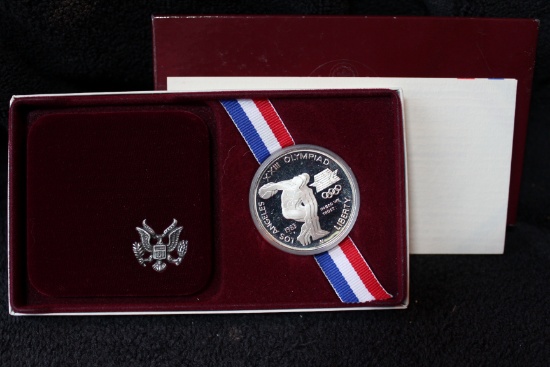 1983-s Olympic Proof Silver Dollar Commemorative BOX & COA