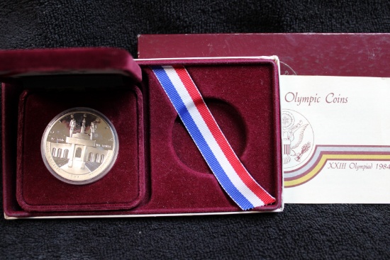 1984-S Olympic Commemorative Silver Dollar PROOF BOX & COA