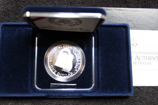 1992 White House 200th Anniversary Silver Dollar Proof BOX & COA