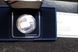 2001 US Capitol Visitor Center Commemorative PROOF Silver Dollar BOX & COA
