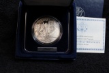 1607-2007 Jamestown 400th Anniversary Silver Dollar PROOF BOX & COA