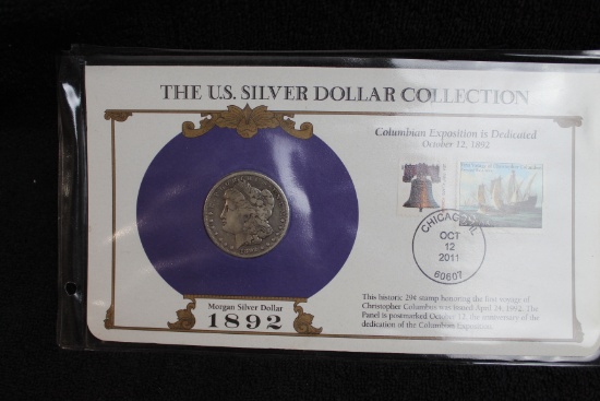 1892-O Morgan Dollar With Commemorative Stamps