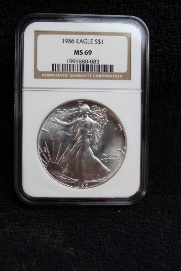 1986 1 oz. Silver American Eagle BU MS 69 NGC