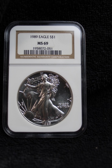 1989 1 oz. Silver American Eagle BU MS 69 NGC