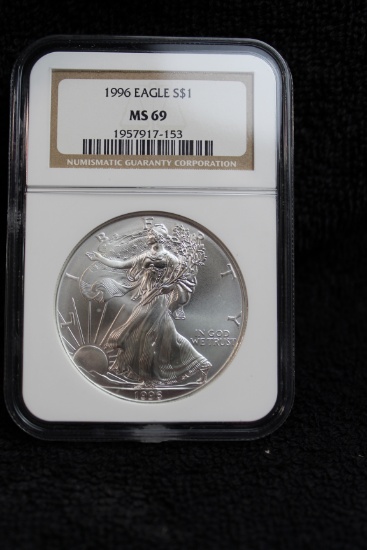 1996 1 oz. Silver American Eagle BU MS 69 NGC