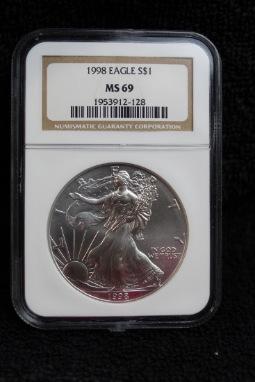 1998 1 oz. Silver American Eagle BU MS 69 NGC