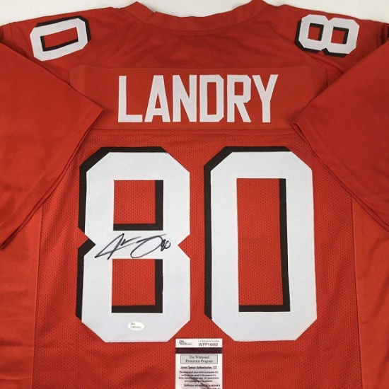 Autographed/Signed Jarvis Landry Cleveland Orange Football Jersey JSA COA
