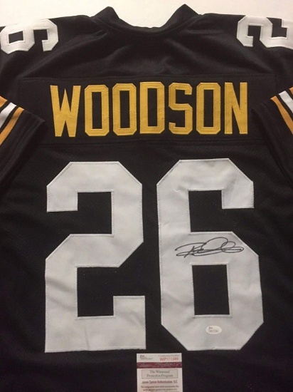 Autographed/Signed Rod Woodson Pittsburgh Black Football Jersey JSA COA