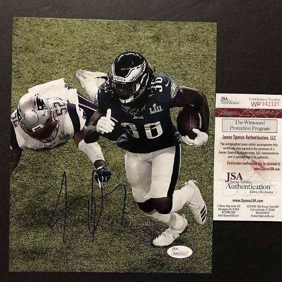 Autographed/Signed Jay Ajayi Philadelphia Eagles Super Bowl LII 52 Champions 8x10 Photo JSA COA