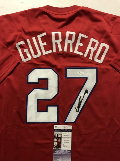 Autographed/Signed Vladimir Vlad Guerrero Montreal Red Baseball Jersey JSA COA