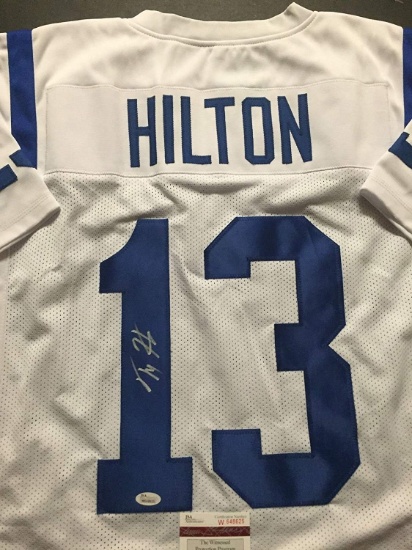 Autographed/Signed TY T.Y. Hilton Indianapolis White Football Jersey JSA COA