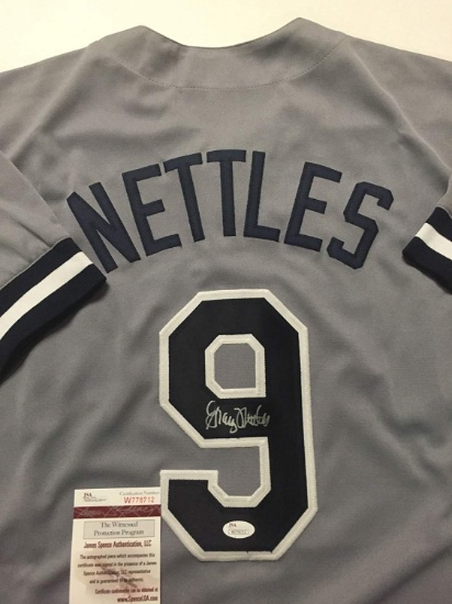 Autographed/Signed Graig Nettles New York Grey Baseball Jersey JSA COA