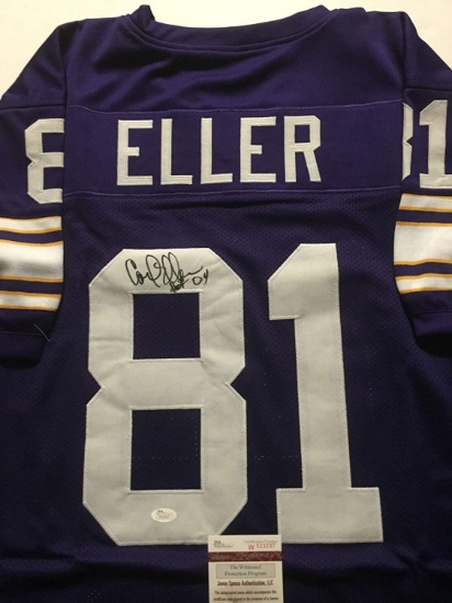Autographed/Signed Carl Eller"HOF 04" Minnesota Purple Football Jersey JSA COA