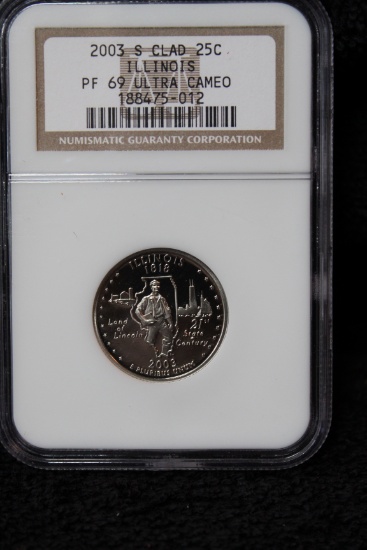 2003 S Clad Illinois State Quarter PF 69 ULTRA CAMEO NGC