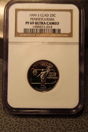 1999 S Clad Pennsylvania State Quarter PF 69 ULTRA CAMEO NGC