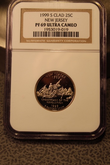 1999 S Clad New Jersey State Quarter PF 69 ULTRA CAMEO NGC