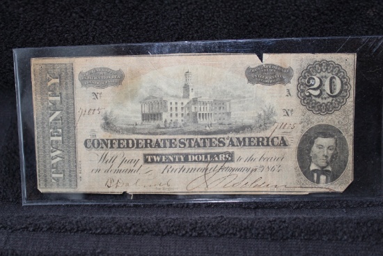 1864 $20 The Confederate States of America Richmond
