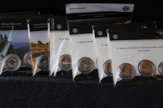 12 US Mint 3 Coin America The Beautiful Quarters Sets 2010-2013 --  36 Total Coins