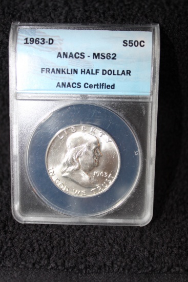 1963 D Franklin Half Dollar MS 62 ANACS